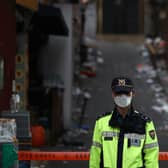 This alleyway was the scene of the deadly South Korea crush during Halloween celebrations (image: Getty Images)
