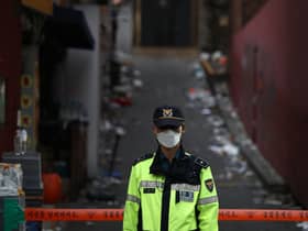 This alleyway was the scene of the deadly South Korea crush during Halloween celebrations (image: Getty Images)