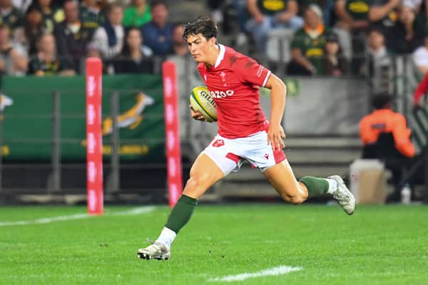 Louis Rees-Zammit for Wales during series against South Africa