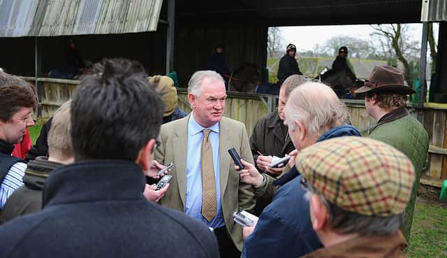 Dai Walters answers media questions at the Seven Barrows stables in January 2012 (Photo: Mike Hewitt/Getty Images)