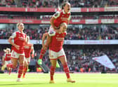 Arsenal celebrate Derby win in front of 47,000 spectators at Emirates Stadium, 2022