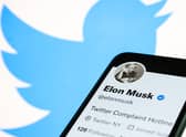 Elon Musk’s Twitter account displayed on a phone screen (NurPhoto via Getty Images)