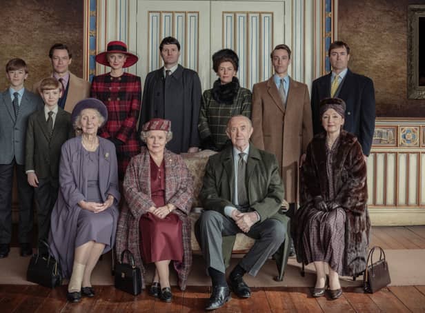 A Windsor family portrait, with Imelda Staunton as the Queen at the centre (Credit: Keith Bernstein/Netflix)