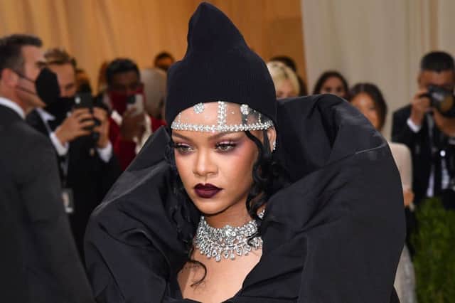 Rihanna looking very glamorous at the 2021 Met Gala in New York. (Photo by ANGELA WEISS/AFP via Getty Images)