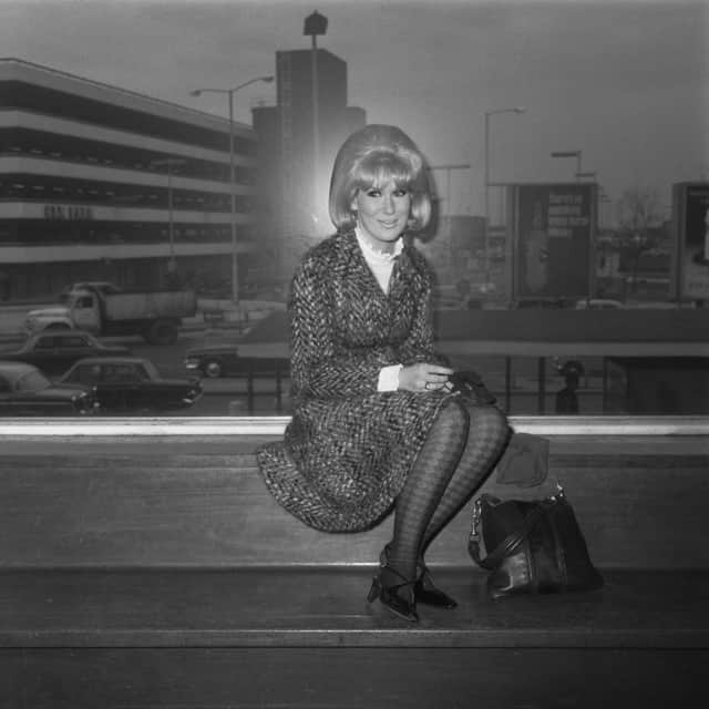 English pop singer Dusty Springfield (1939 - 1999) at London Airport, UK, 22nd March 1966. (Photo by George Stroud/Express/Hulton Archive/Getty Images)