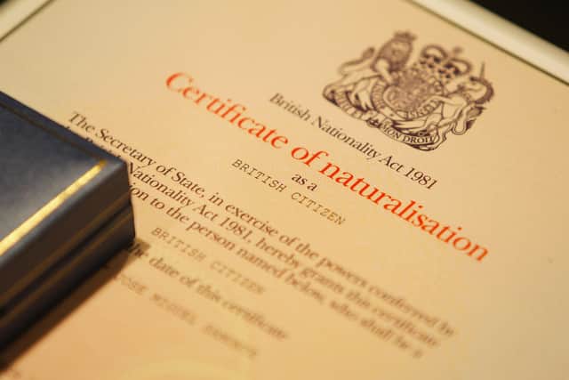 Certificate of naturalisation 