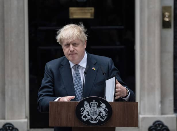 Boris Johnson addresses the nation as he announces his resignation outside 10 Downing Street on 7 July 2022 (Photo: Carl Court/Getty Images)