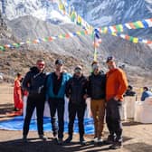 SAS: Who Dares Wins’ Ollie Ollerton and Nirmal ‘Nims’ Purja, star of Netflix’s 14 Peaks: Nothing Is Impossible, summitted Ama Dablam ahead of Armistice Day. Ollie is pictured far left with Nims Purja in the centre, and their expedition team, including former Royal Marines sniper Aldo Kane, far right.