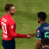 Buttler (L) and Azam during the T20 series in Pakistan