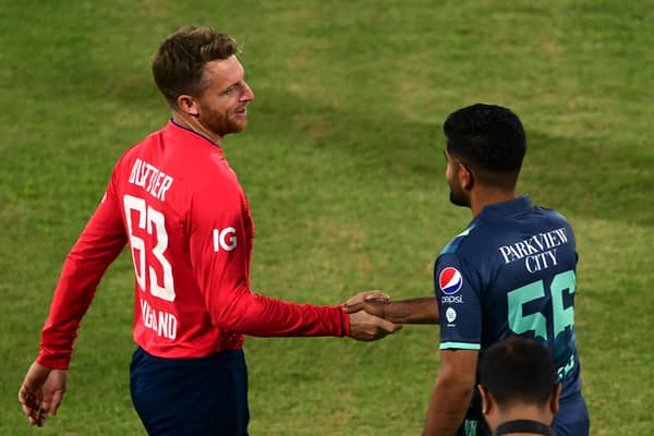 Buttler (L) and Azam during the T20 series in Pakistan