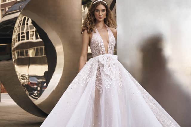 The 'Evie' dress by Inbal Dror is ideal for the fashionista bride. 