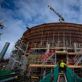 File photo dated 23/09/21 of construction work on the circular reinforced concrete and steel home of a reactor at Nuclear Island 1, at Hinkley Point C nuclear power plant near Bridgwater in Somerse. A worker at Hinkley Point C construction site in Somerset has died after a "construction traffic incident" on Sunday morning, EDF Energy has said. Issue date: Sunday November 13, 2022.
