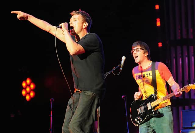 Damon Albarn (left) and Graham Coxon of Blur on the Pyramid Stage during Glastonbury Festival 2009 (Photo: Jim Dyson/Getty Images)