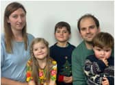 Ruby and Michael Blaken with their three children - seven-year-old Isaac, four-year-old Florence and 18-month old Archer. The family are planning a not new Christmas, including pre-loved and re-gifted presents.