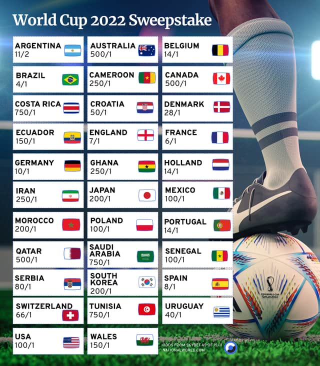 World Cup 2022 sweepstake teams sheet (Image: NationalWorld)