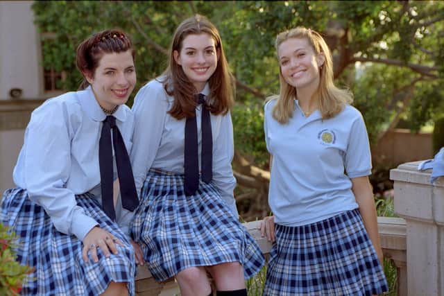 Heather Matarazzo, Anne Hathaway, and Mandy Moore in The Princess Diaries (2001) (Photo: Disney)