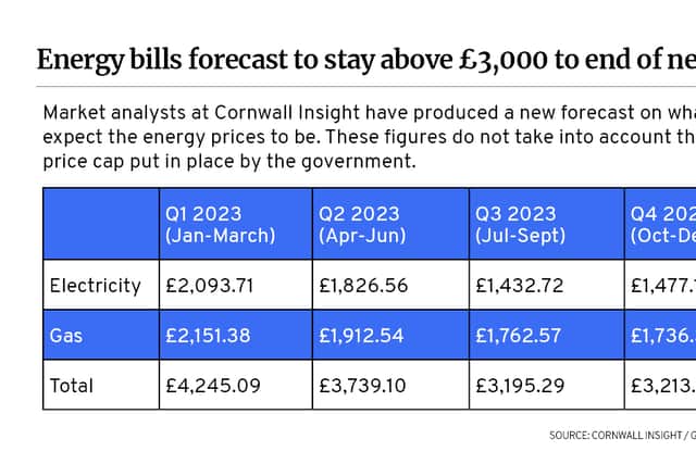 Energy forecast from Cornwall Insight.