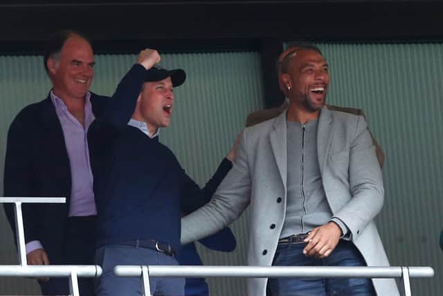 Carew with Prince William at Wembley in May 2019