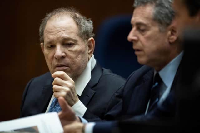 Former film producer Harvey Weinstein with one of his lawyers Mark Werksman in court in Los Angeles, California. Credit: Getty Images
