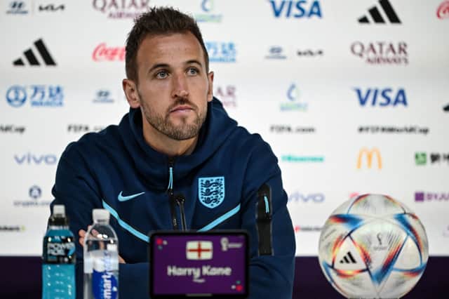 England’s forward Harry Kane  gives a press conference ahead of opening game against Iran. (Getty Images)