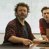 Michael Sheen as Michael Sheen and David Tennant as David Tennant in Staged Series 3 (Credit: Britbox)