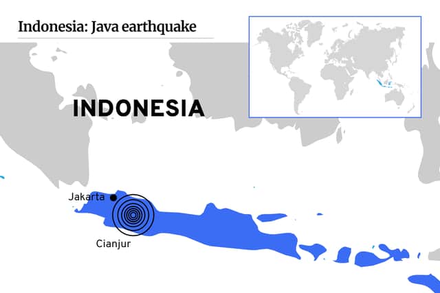 Indonesia earthquake 2022 location (NationalWorld)