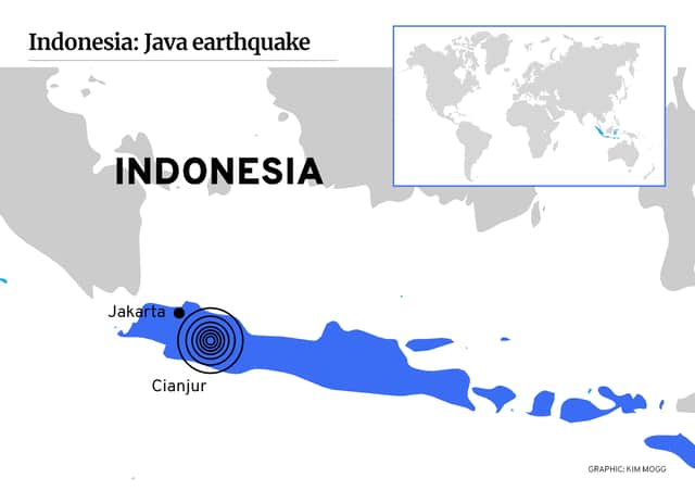 Indonesia earthquake 2022 location (NationalWorld)