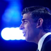 Prime Minister, Rishi Sunak delivers a speech during the CBI Annual Conference in Birmingham, England. Credit: Getty Images