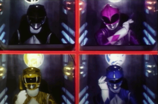 Black, Pink, Yellow, and Blue Rangers