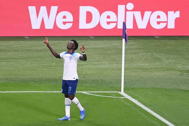 Bukayo Saka scored twice in the World Cup opener. (Getty Images)