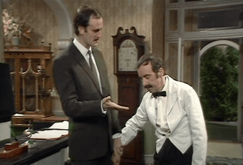 John Cleese and Andrew Sachs in Fawlty Towers