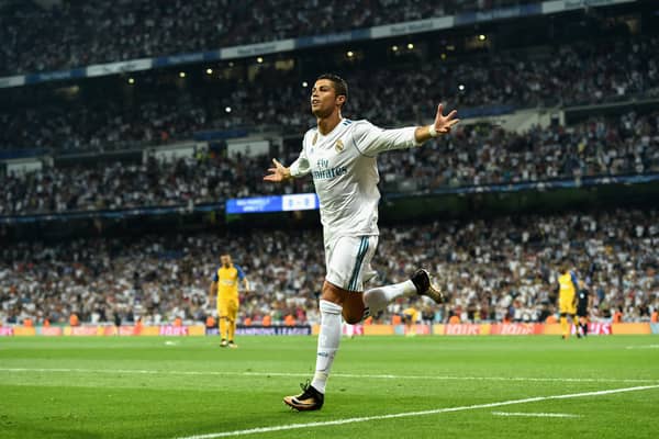 Ronaldo celebrates scoring for Real Madrid in 2017