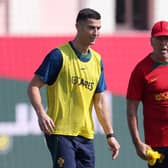 Ronaldo during training session with Portugal ahead of 2022 World Cup