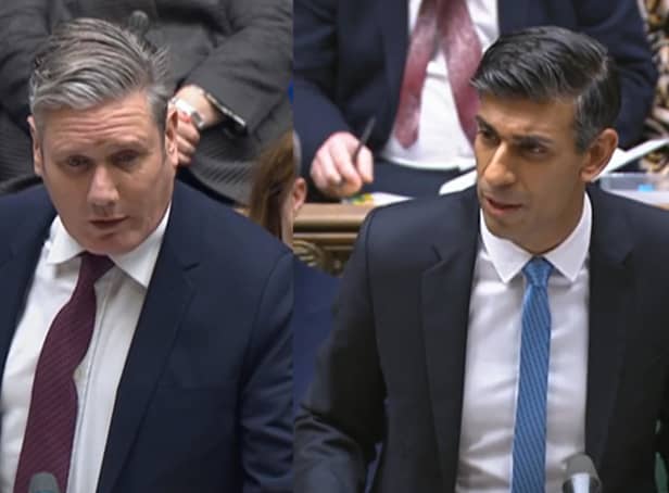<p>Rishi Sunak today took on Labour Party leader Sir Keir Starmer at the weekly PMQs session in the House of Commons. Credit: PA</p>