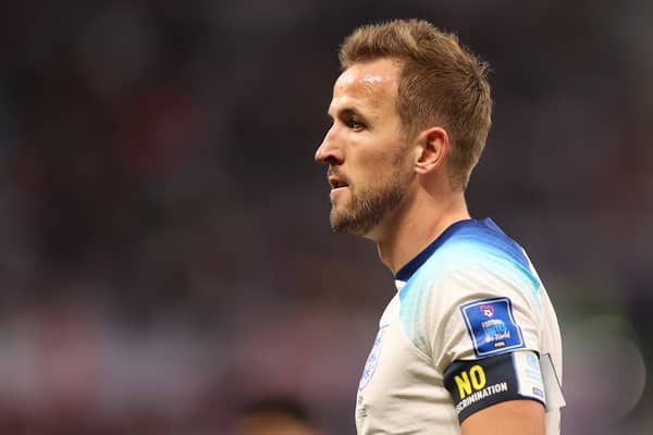Harry Kane wearing the No Discrimination armband during England’s match against Iran 