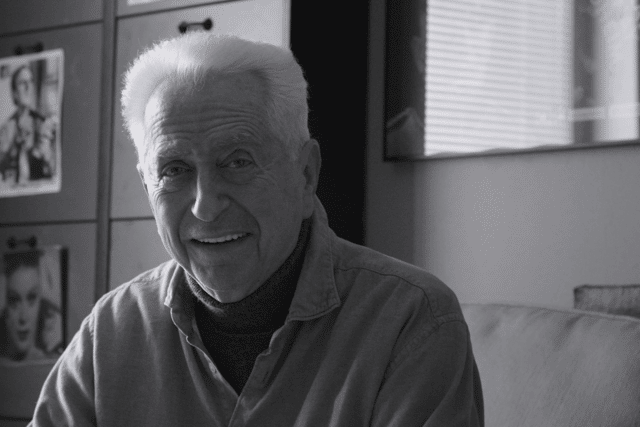 A black-and-white image of Robert Downey Sr. from Sr. (Credit: Netflix)