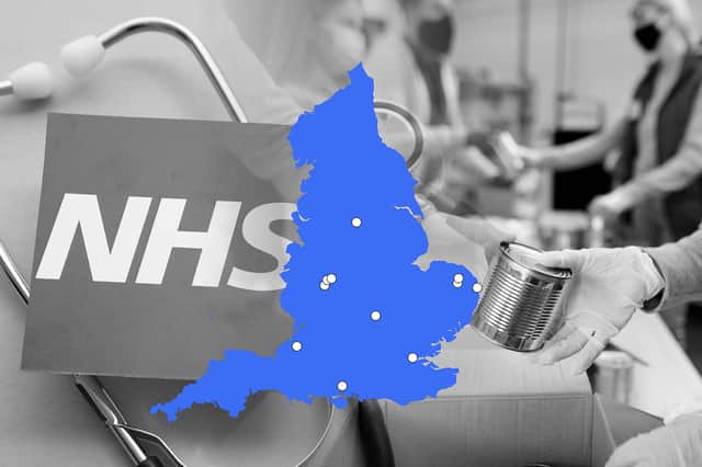 Eleven NHS trusts across England currently have food banks in place for staff