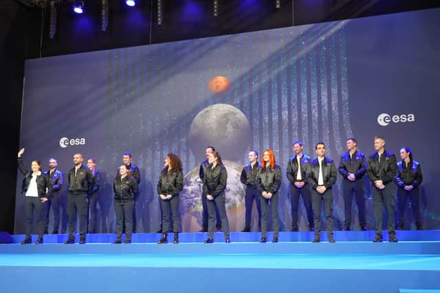The new astronaut candidates during the ESA announcement.