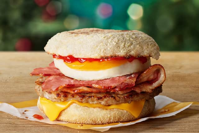 McDonald’s has added the Mighty McMuffin to its breakfast menu for Christmas 2022 (image: McDonald’s)
