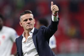 Canada's English coach John Herdman at  the Qatar 2022 World Cup match between Belgium and Canada on November 23, 2022. (Photo by ADRIAN DENNIS/AFP via Getty Images)
