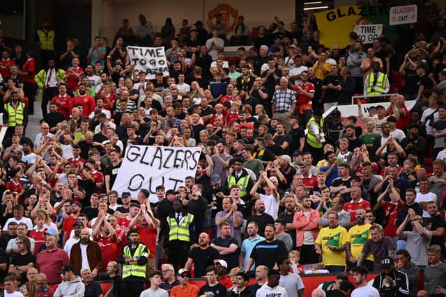 United fans protest Glazers ownership in September 2022