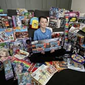 Oscar Sheard, aged10, has used his pocket money to buy gifts for children who may not otherwise receive them and has now collected just under 100 presents.