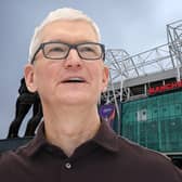 Apple CEO Tim Cook is said to be considering a bid to purchase Manchester United. Picture: Getty Images/ NationalWorld Graphics Team