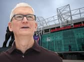Apple CEO Tim Cook is said to be considering a bid to purchase Manchester United. Picture: Getty Images/ NationalWorld Graphics Team