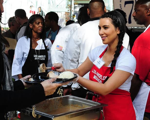 Kim Kardashian has always tried to give back during Thanksgiving (Pic: FREDERIC J. BROWN/AFP via Getty Images)