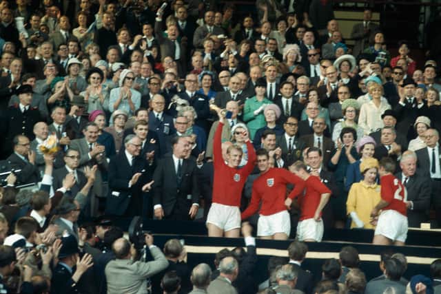 Captain Bobby Moore holds the Jules Rimet trophy (Getty Images)
