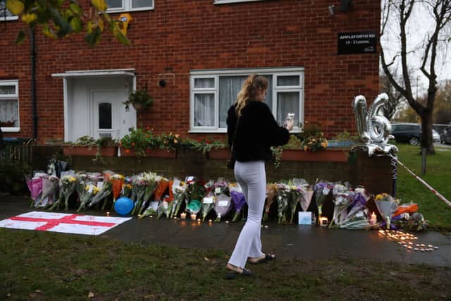  Floral tributes have been left at the scene on Sewell Road (Photo: Getty Images)
