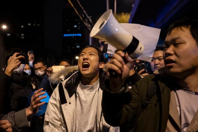 Protests against China’s zero Covid strategy have erupted across the country (image: Getty Images)