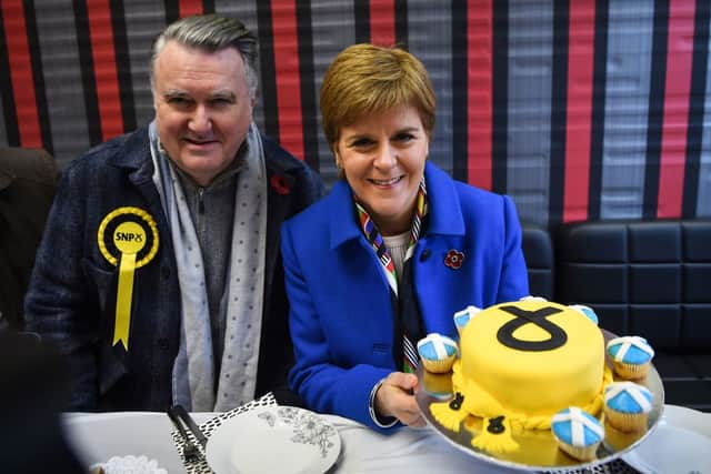 SNP MP John Nicolson with leader Nicola Sturgeon (image: AFP/Getty Images)