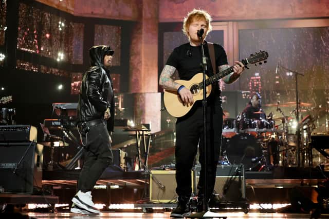 Ed Sheeran came third in top artists in the UK. His songs 'Shivers' and 'Bad Habits' took 8th and ninth spot in top songs in the UK.  (Photo by Theo Wargo/Getty Images for The Rock and Roll Hall of Fame)